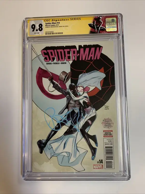 Spider-Man #14 (Marvel Comics, 2017), CGC 9.8 graded comic book, Signature Series label — front cover in its holder