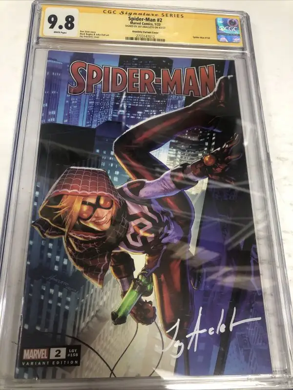 Spider-Man #2 (Marvel Comics, 2023), CGC 9.8 graded comic book, Signature Series label — front cover in its holder