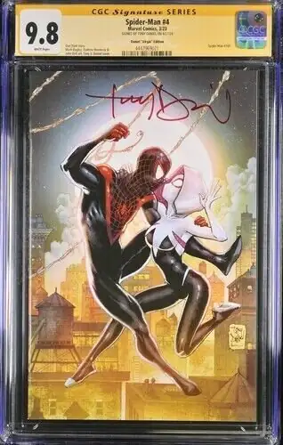 Spider-Man #4 (Marvel Comics, 2023), CGC 9.8 graded comic book, Signature Series label — front cover in its holder