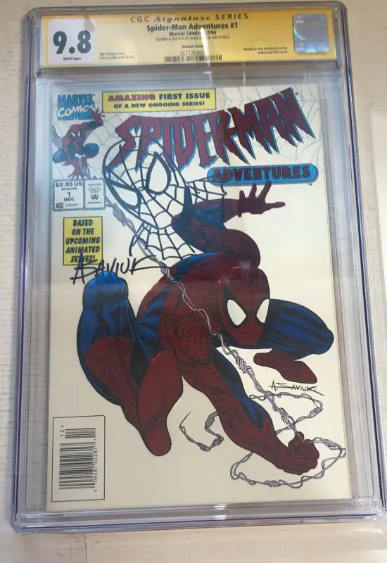 Spider-Man Adventures #1 (Marvel Comics, 1994), CGC 9.8 graded comic book, Signature Series label — front cover in its holder