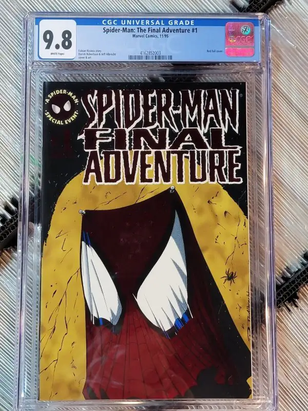 Spider-Man Final Adventure #1 (Marvel Comics, 1995), CGC 9.8 graded comic book, Universal Blue label — front cover in its holder