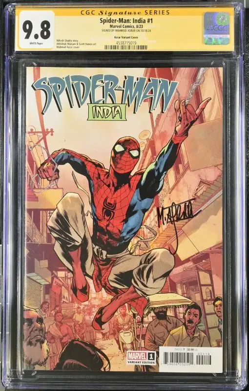 Spider-Man: India #1 (Marvel Comics, 2023), CGC 9.8 graded comic book, Signature Series label — front cover in its holder