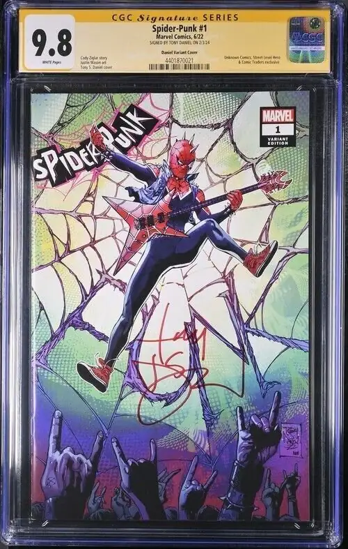 Spider-Punk #1 (Marvel Comics, 2022), CGC 9.8 graded comic book, Signature Series label — front cover in its holder