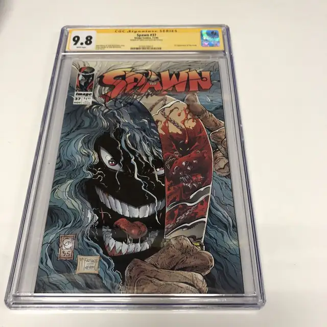 Spwan #37 (Image Comics, 1995), CGC 9.8 graded comic book, Signature Series label — front cover in its holder