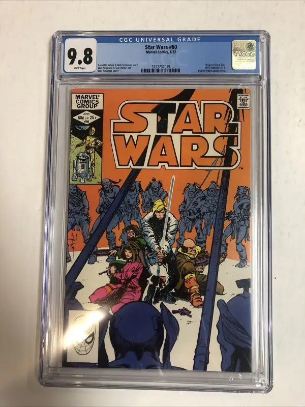 Star Wars #60 (Marvel Comics, 1982), CGC 9.8 graded comic book, Universal Blue label — front cover in its holder