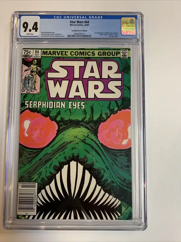 Star Wars #64 (Marvel Comics, 1982), CGC 9.4 graded comic book, Universal Blue label — front cover in its holder