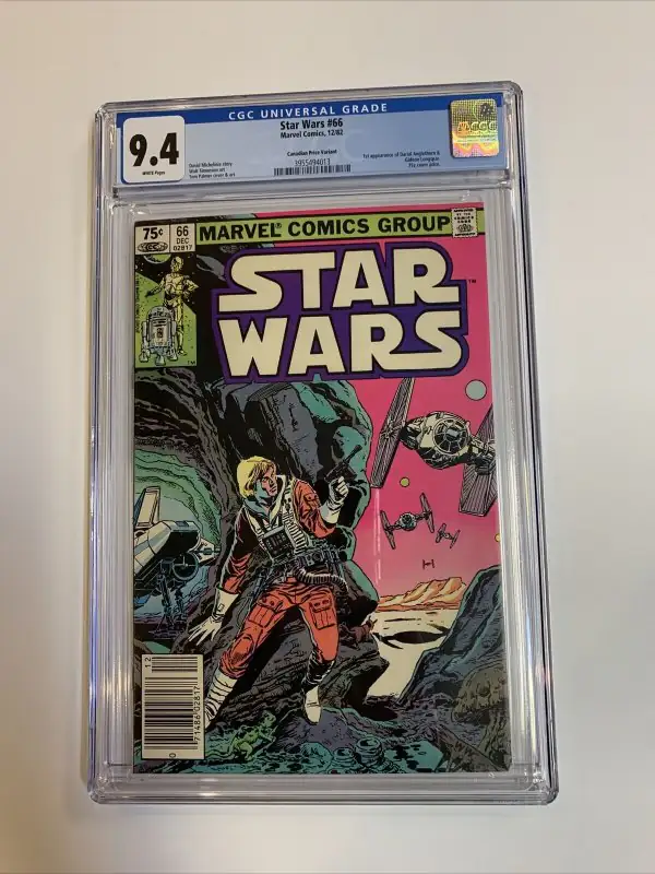 Star Wars #66 (Marvel Comics, 1982), CGC 9.4 graded comic book, Universal Blue label — front cover in its holder