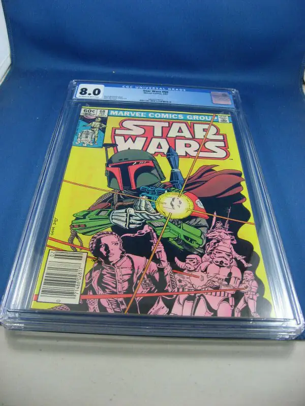 Star Wars #68 (Marvel Comics, 1983), CGC 8.0 graded comic book, Universal Blue label — front cover in its holder