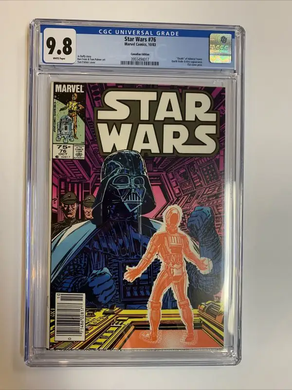 Star Wars #76 (Marvel Comics, 1983), CGC 9.8 graded comic book, Universal Blue label — front cover in its holder
