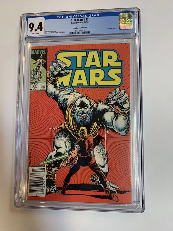 Star Wars #77 (Marvel Comics, 1983), CGC 9.4 graded comic book, Universal Blue label — front cover in its holder
