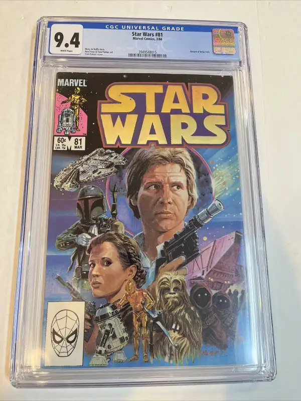 Star Wars #81 (Marvel Comics, 1981), CGC 9.4 graded comic book, Universal Blue label — front cover in its holder