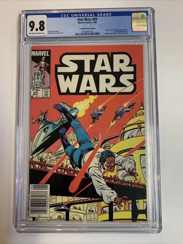 Star Wars #83 (Marvel Comics, 1984), CGC 9.8 graded comic book, Universal Blue label — front cover in its holder