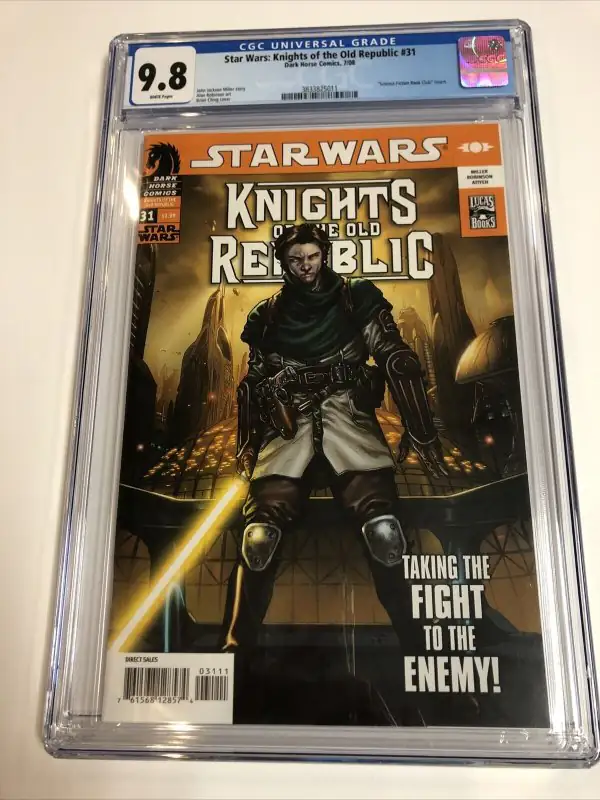 Star Wars Knights of the Old Republic #31 (Dark Horse Comics, 2008), CGC 9.8 graded comic book, Universal Blue label — front cover in its holder
