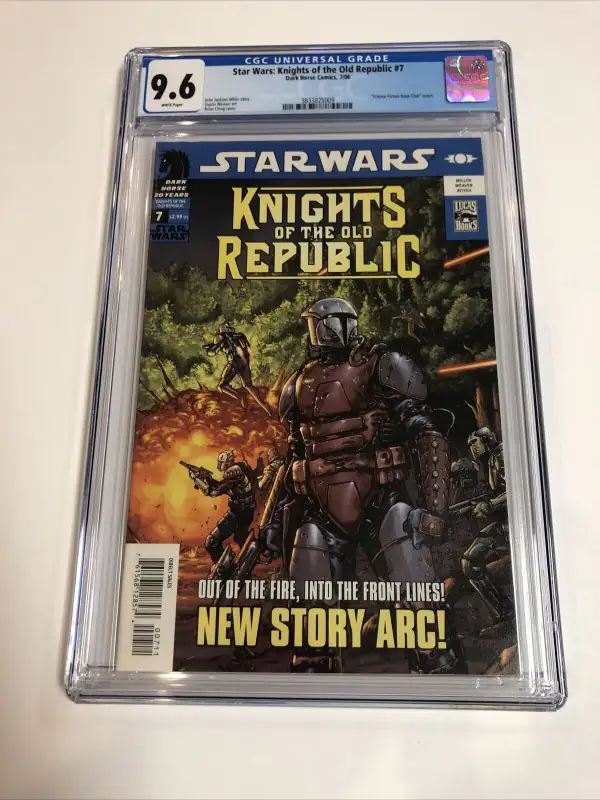 Star Wars Knights of the Old Republic #7 (Dark Horse Comics, 2006), CGC 9.6 graded comic book, Universal Blue label — front cover in its holder