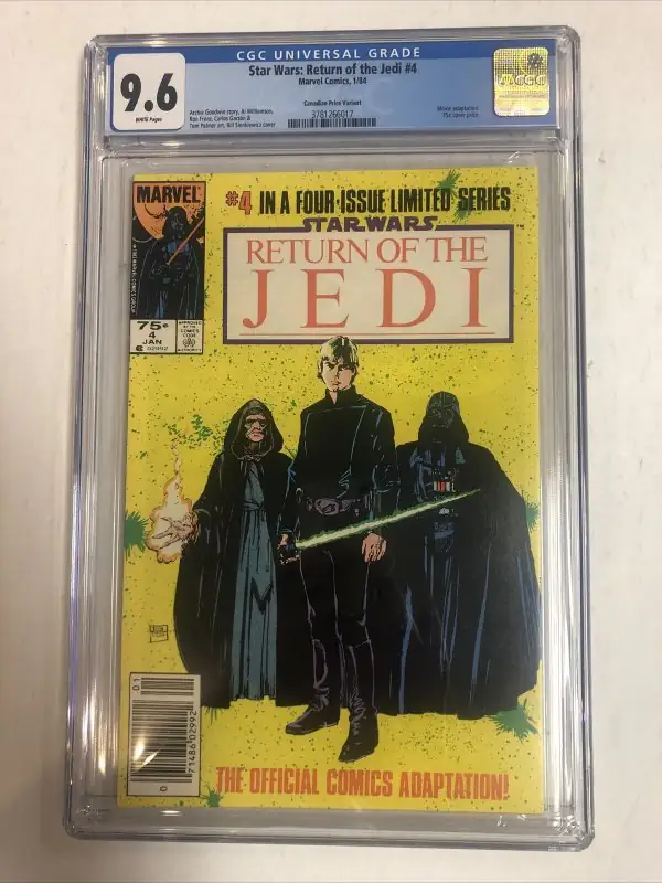 Star Wars: Return of the Jedi #4 (Marvel Comics, 1984), CGC 9.6 graded comic book, Universal Blue label — front cover in its holder