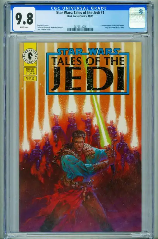 Star Wars: Tales of the Jedi #1 (Dark Horse Comics, 1993), CGC 9.8 graded comic book, Universal Blue label — front cover in its holder