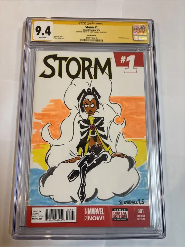 Storm #1 (Marvel Comics, 2014), CGC 9.4 graded comic book, Signature Series label — front cover in its holder