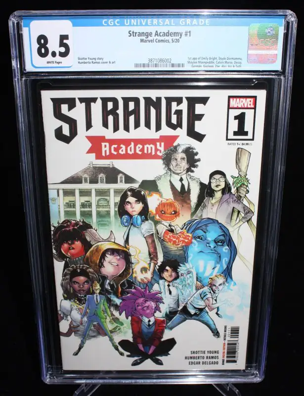Strange Academy #1 (Marvel Comics, 2020), CGC 8.5 graded comic book, Universal Blue label — front cover in its holder