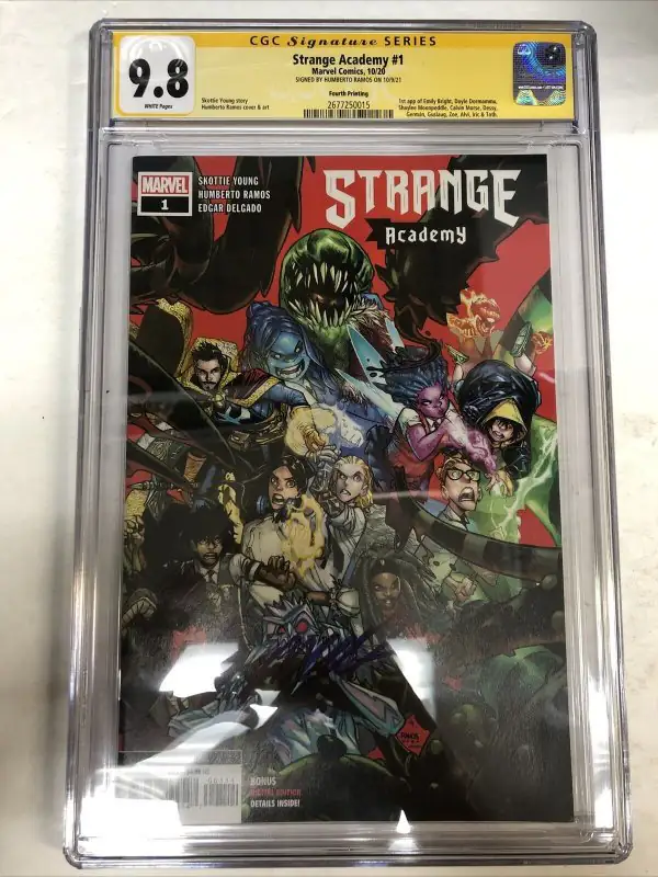 Strange Academy #1 (Marvel Comics, 2020), CGC 9.8 graded comic book, Signature Series label — front cover in its holder