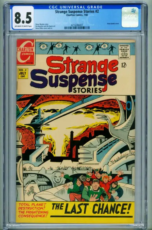 Strange Suspense Stories #2 (Charlton Comics, 1968), CGC 8.5 graded comic book, Universal Blue label — front cover in its holder