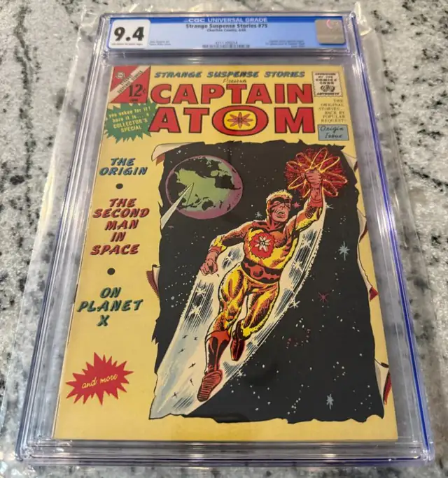 Strange Suspense Stories #75 (Charlton Comics, 1965), CGC 9.4 graded comic book, Universal Blue label — front cover in its holder