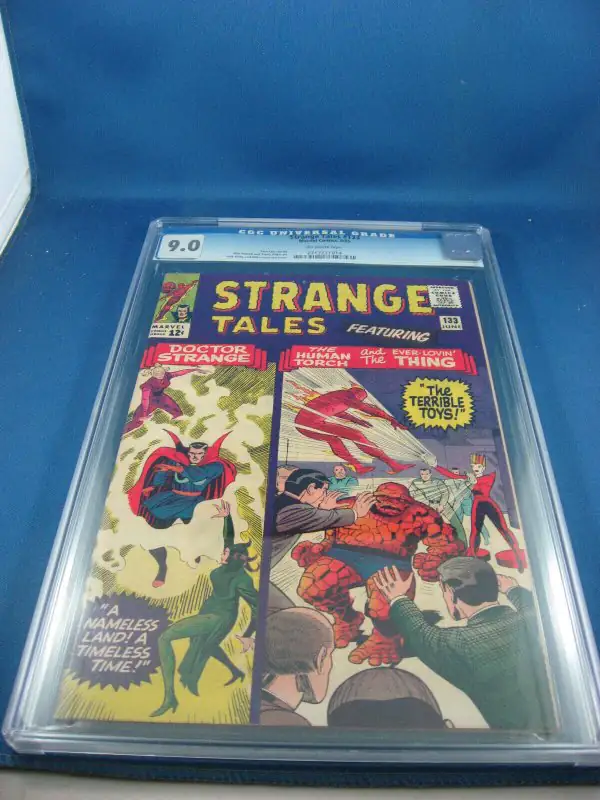 Strange Tales #133 (Marvel Comics, 1968), CGC 9.0 graded comic book, Universal Blue label — front cover in its holder