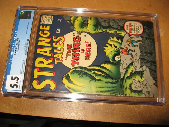 Strange Tales #79 (Marvel Comics, 1960), CGC 5.5 graded comic book, Universal Blue label — front cover in its holder