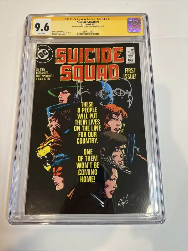 Suicide Squad #1 (DC Comics, 1987), CGC 9.6 graded comic book, Signature Series label — front cover in its holder
