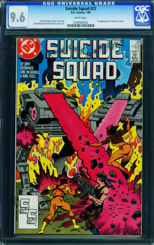 Suicide Squad #23 (DC Comics, 1989), CGC 9.6 graded comic book, Universal Blue label — front cover in its holder