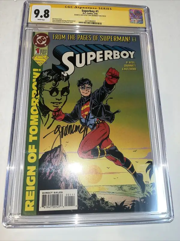 Superboy #1 (DC Comics, 1994), CGC 9.8 graded comic book, Signature Series label — front cover in its holder