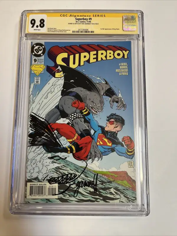 Superboy #9 (DC Comics, 1994), CGC 9.8 graded comic book, Signature Series label — front cover in its holder
