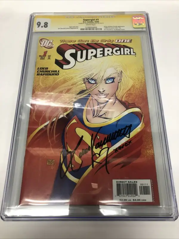 Supergirl #1 (DC Comics, 2005), CGC 9.8 graded comic book, Signature Series label — front cover in its holder
