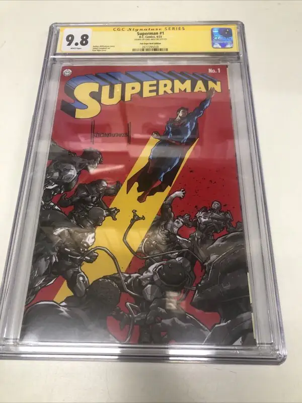 Superman #1 (DC Comics, 2023), CGC 9.8 graded comic book, Signature Series label — front cover in its holder