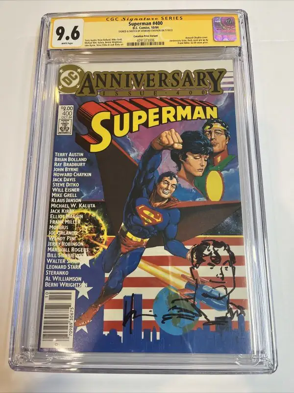 Superman #400 (DC Comics, 1984), CGC 9.6 graded comic book, Signature Series label — front cover in its holder