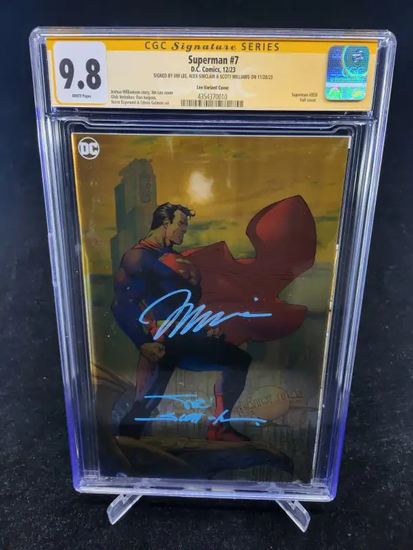 Superman #7 (DC Comics, 2023), CGC 9.8 graded comic book, Signature Series label — front cover in its holder