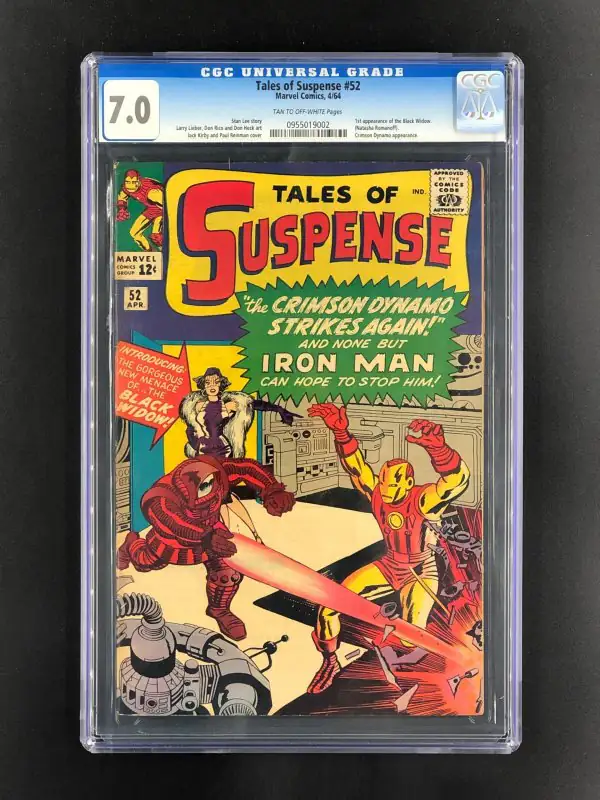 Tales of Suspense #52 (Marvel Comics, 1964), CGC 7.0 graded comic book, Universal Blue label — front cover in its holder