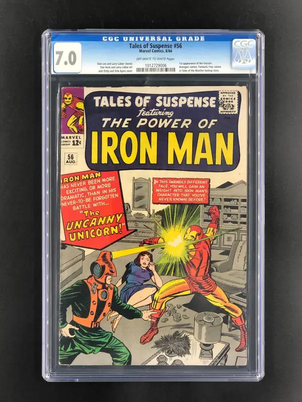 Tales of Suspense #56 (Marvel Comics, 1964), CGC 7.0 graded comic book, Universal Blue label — front cover in its holder