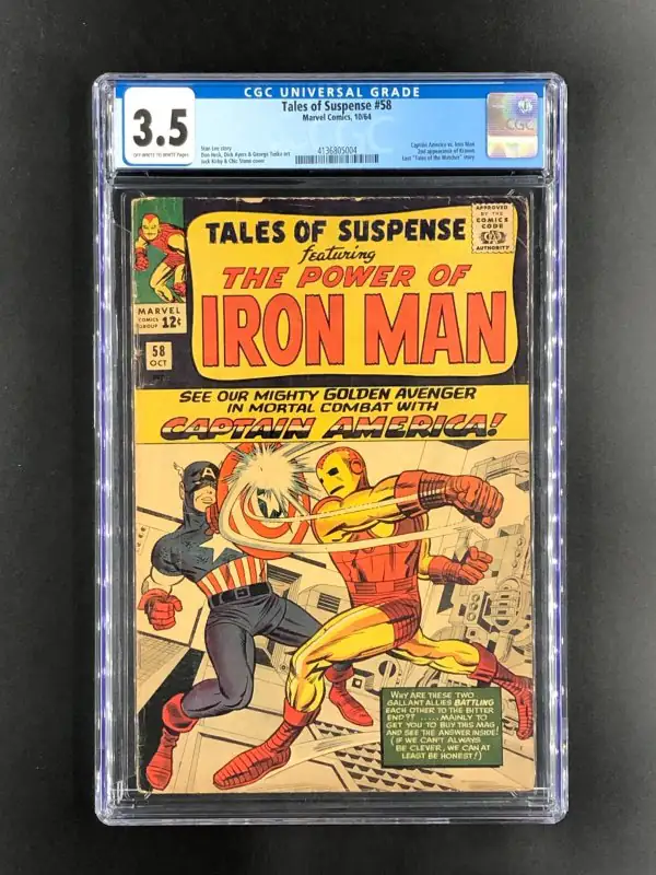 Tales of Suspense #58 (Marvel Comics, 1964), CGC 3.5 graded comic book, Universal Blue label — front cover in its holder