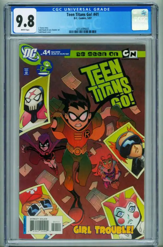 Teen Titans Go! #41 (DC Comics, 2007), CGC 9.8 graded comic book, Universal Blue label — front cover in its holder