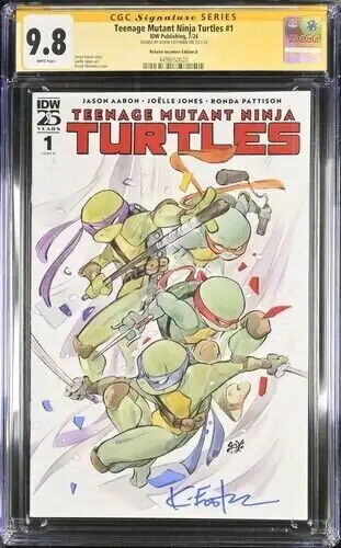 Teenage Mutant Ninja Turtles #1 (IDW Publishing, 2024), CGC 9.8 graded comic book, Signature Series label — front cover in its holder