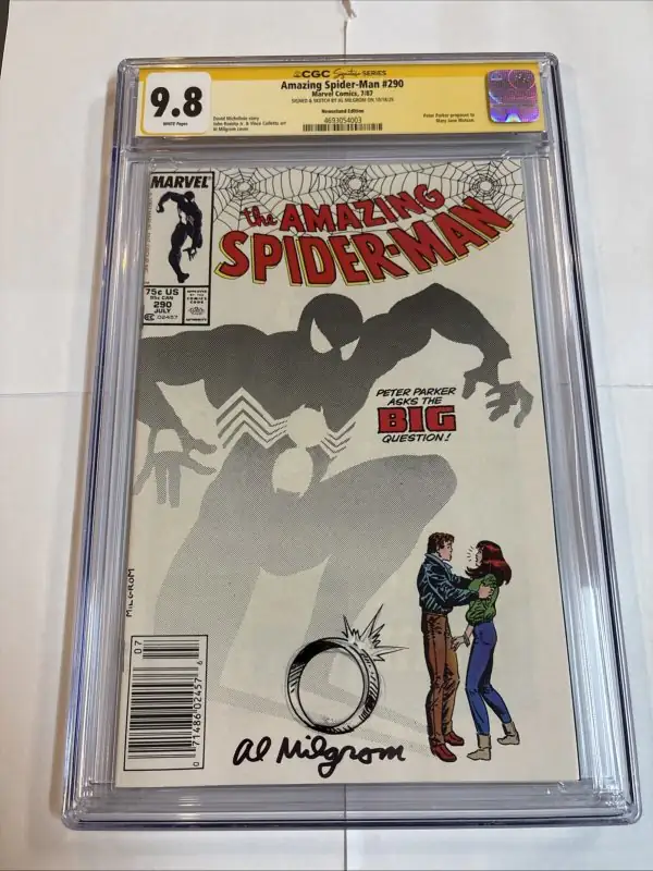 The Amazing Spider-Man #290 (Marvel Comics, 1987), CGC 9.8 graded comic book, Signature Series label — front cover in its holder