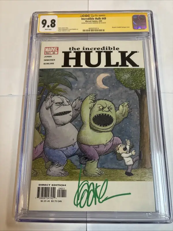 The Incredible Hulk #49 (Marvel Comics, 2003), CGC 9.8 graded comic book, Signature Series label — front cover in its holder