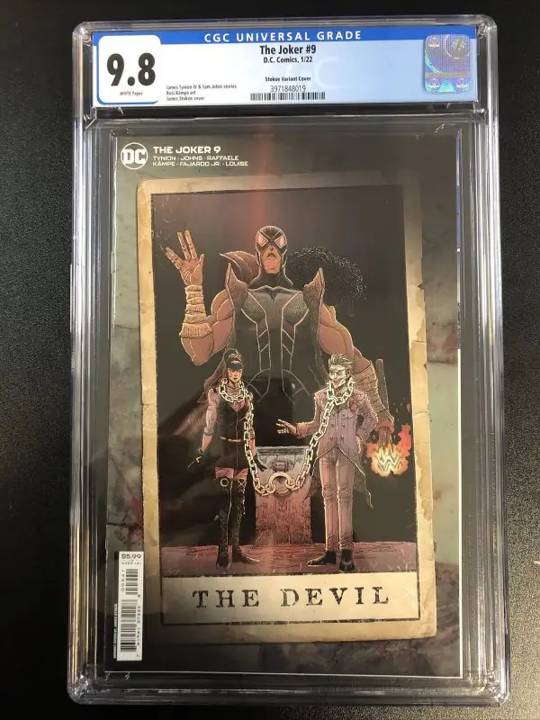 The Joker #9 (DC Comics, 2022), CGC 9.8 graded comic book, Universal Blue label — front cover in its holder