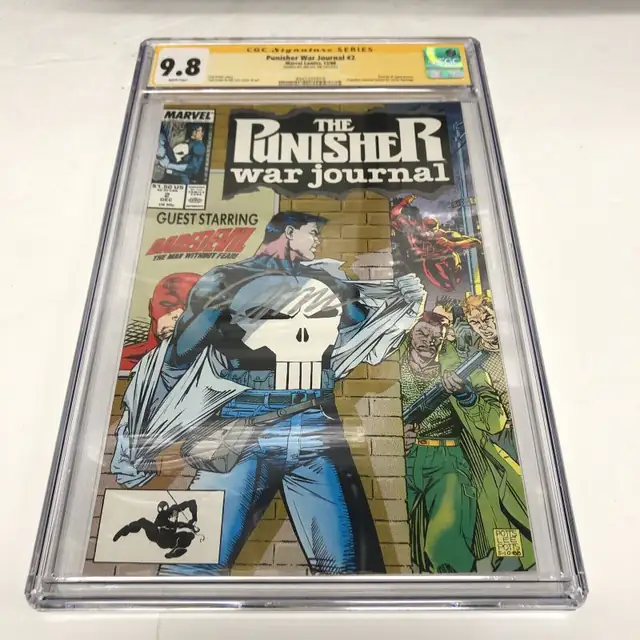 The Punisher War Journal #2 (Marvel Comics, 1988), CGC 9.8 graded comic book, Signature Series label — front cover in its holder