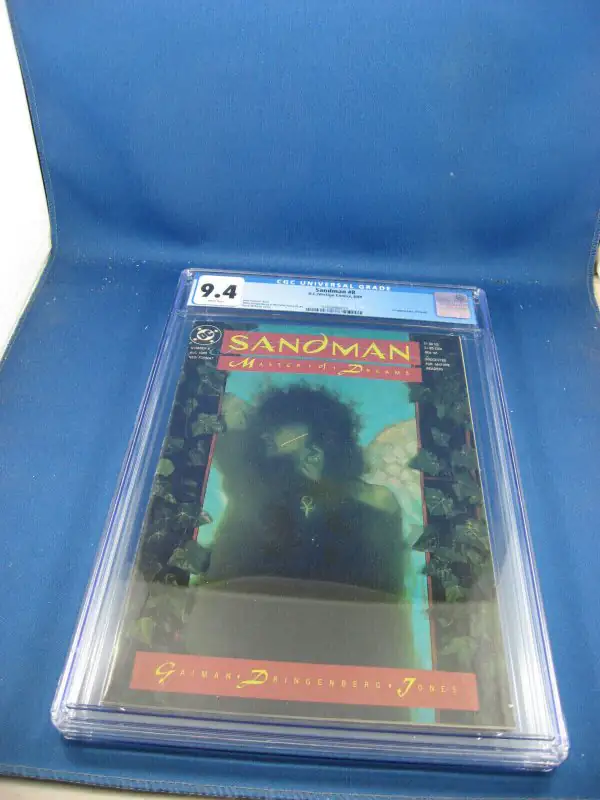 The Sandman #8 (DC Comics, 1989), CGC 9.4 graded comic book, Universal Blue label — front cover in its holder