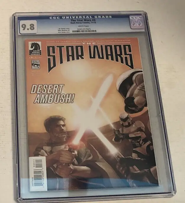 The Star Wars #3 (Marvel Comics, 2013), CGC 9.8 graded comic book, Universal Blue label — front cover in its holder
