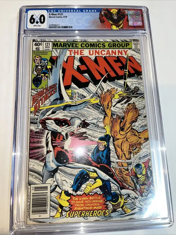 The Uncanny X-Men #121 (Marvel Comics, 1979), CGC 6.0 graded comic book, Universal Blue label — front cover in its holder