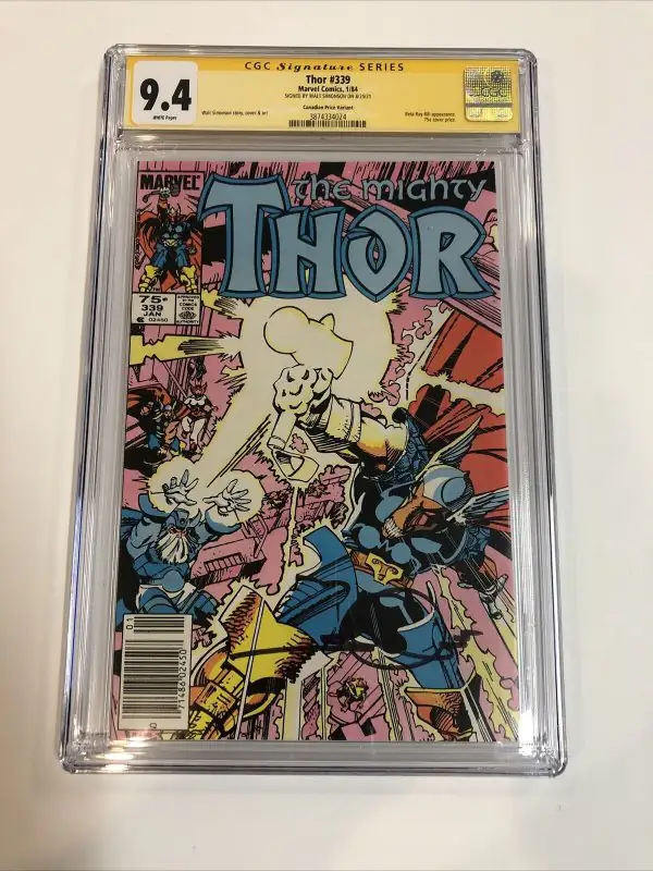 Thor #339 (Marvel Comics, 1983), CGC 9.4 graded comic book, Signature Series label — front cover in its holder
