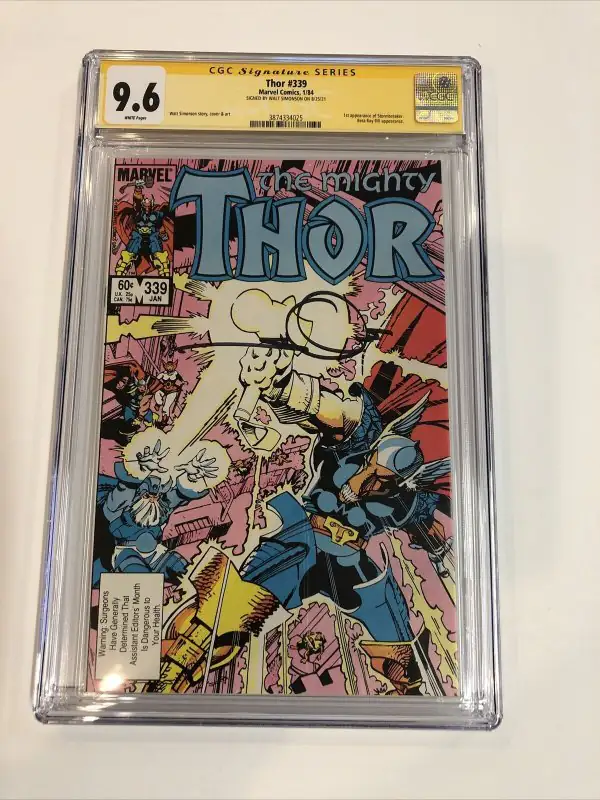 Thor #339 (Marvel Comics, 1983), CGC 9.6 graded comic book, Signature Series label — front cover in its holder