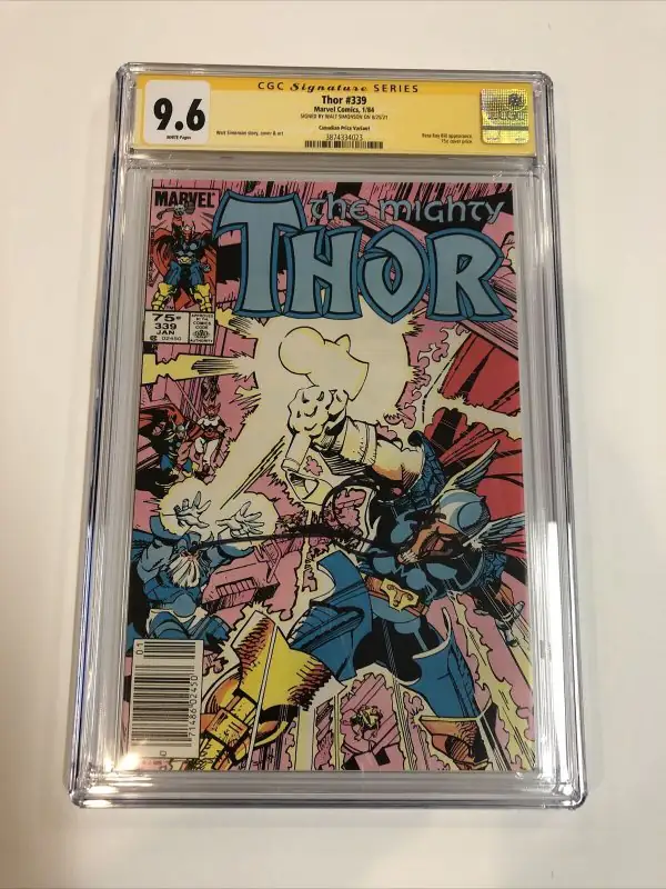 Thor #339 (Marvel Comics, 1983), CGC 9.6 graded comic book, Signature Series label — front cover in its holder